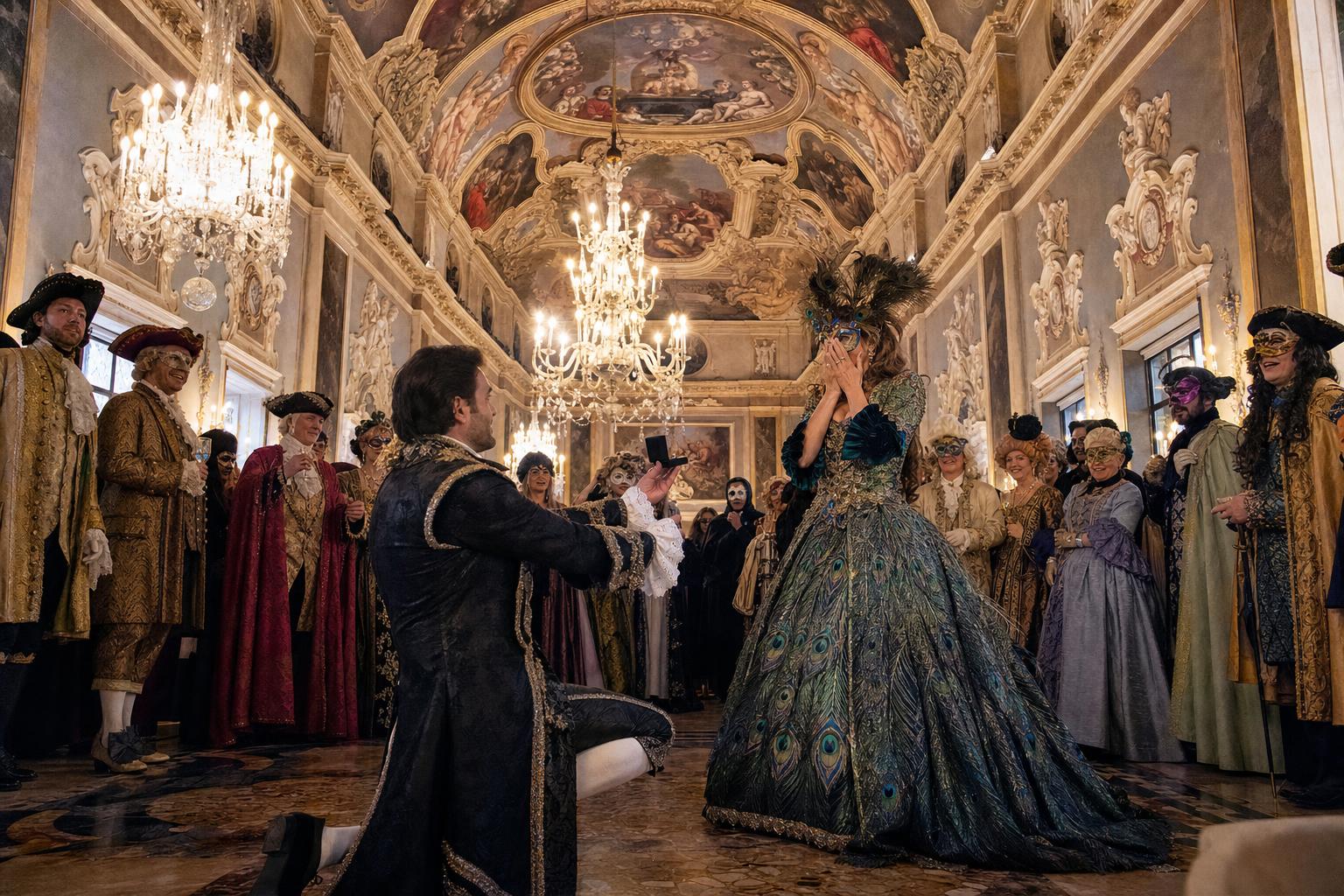 Venice Carnival masked ball - marriage proposal in Venice