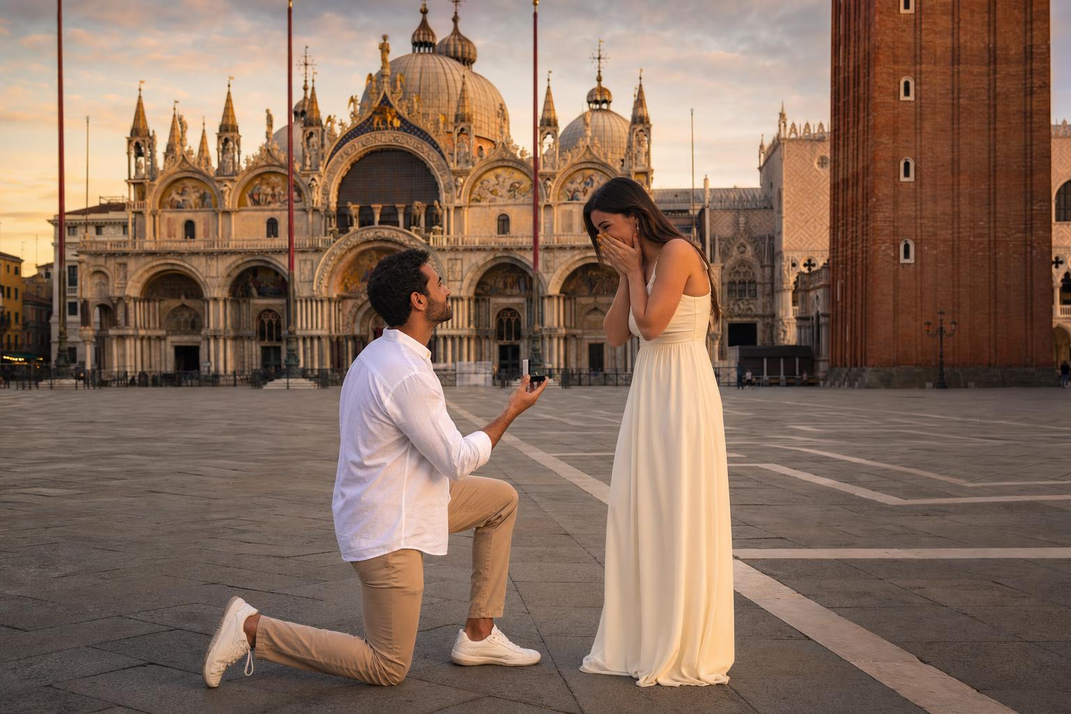 View to Piazza San Marco - marriage proposal in Venice